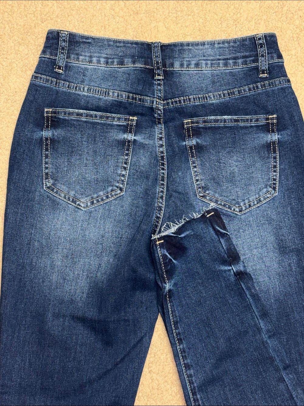 Women's Skinny Jeans in Dark Blue Wash - Sleek Slim Style - Picture 10 of 13